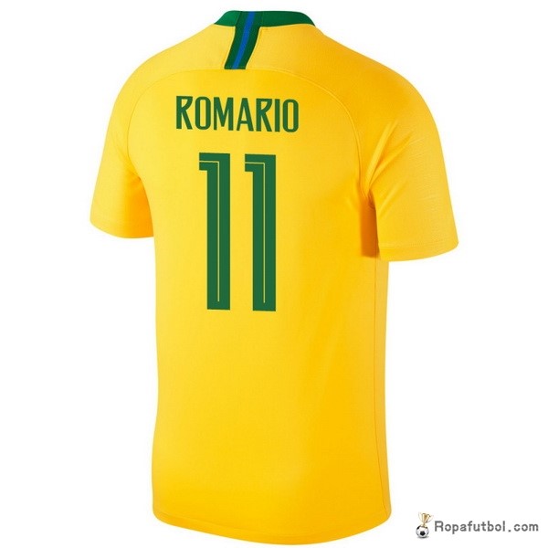 Camiseta Brasil Replica Primera Ropa Romario 2018 Amarillo